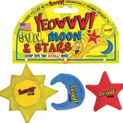 Yeowww! Sun, Moon & Stars Catnip Cat Toy 3 Count