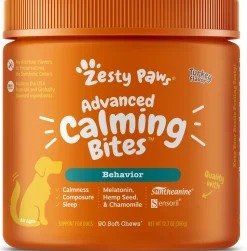 Zesty Paws Advanced Calming Bites Composure & Relaxation Soft Chews for Dogs Turkey 90 Count 11.1-oz
