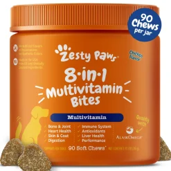 Zesty Paws 8-in-1 Multivitamin Bites Soft Chews for Dogs Chicken 90 Count 11.1-oz