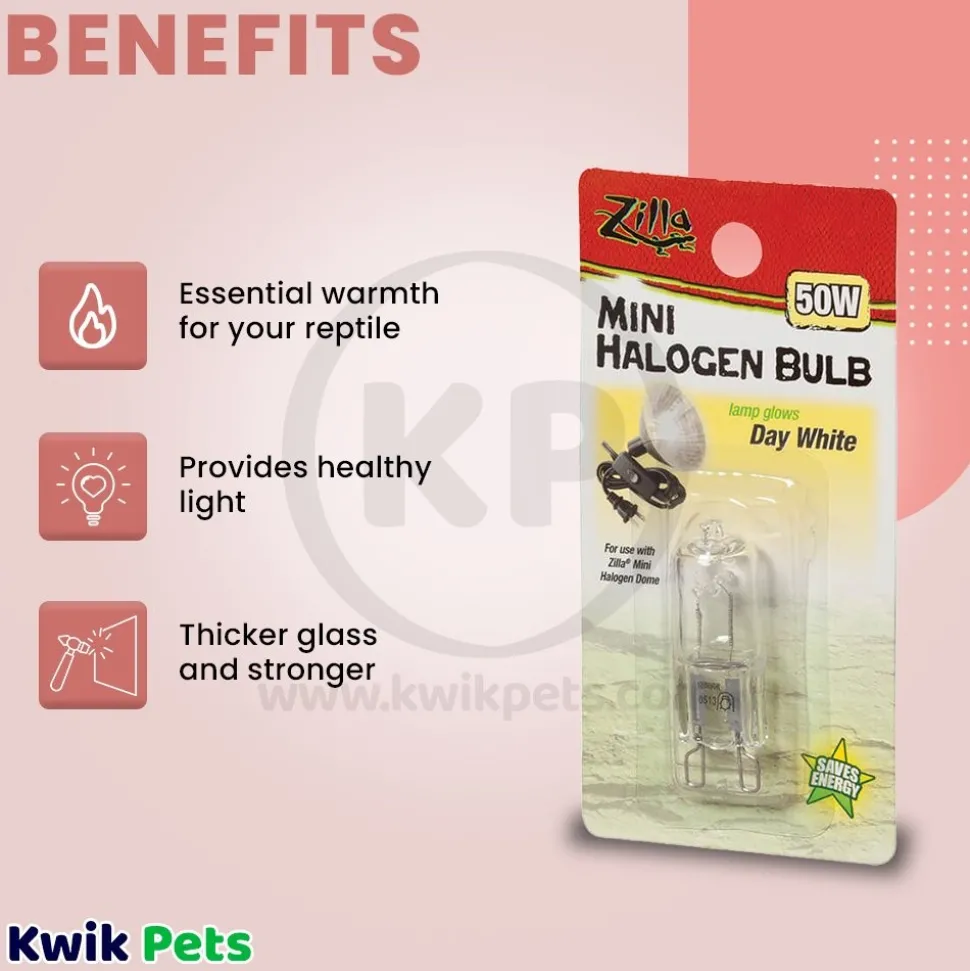 Zilla Day White Light & Heat Mini Halogen Bulb 50W