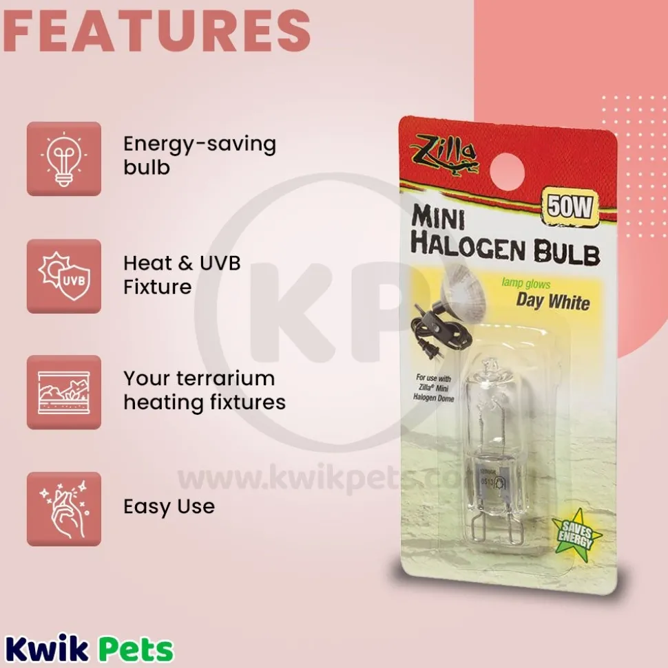Zilla Day White Light & Heat Mini Halogen Bulb 50W