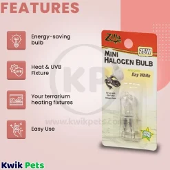 Zilla Day White Light & Heat Mini Halogen Bulb 25W