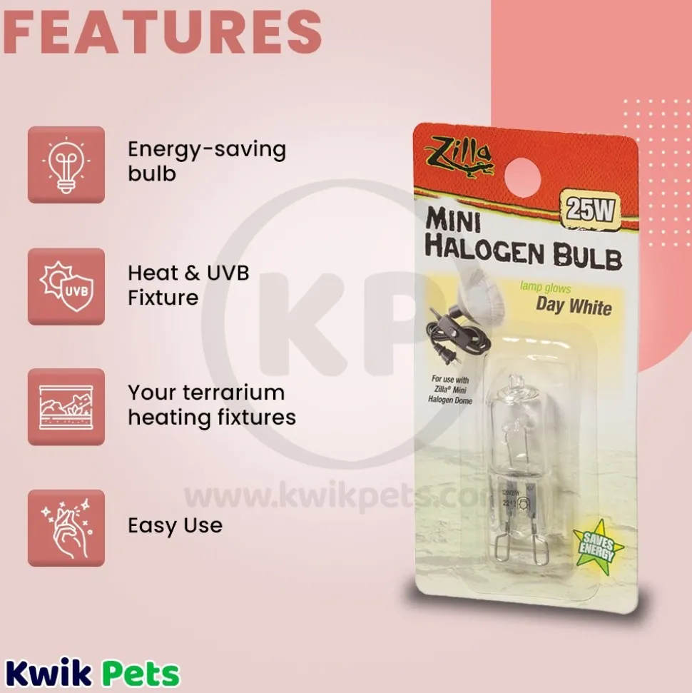 Zilla Day White Light & Heat Mini Halogen Bulb 25W