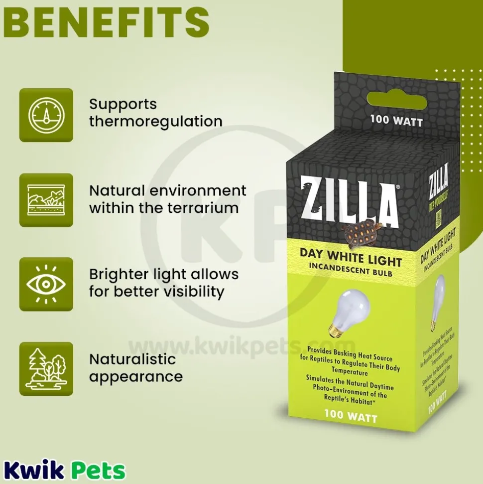Zilla Day White Light Incandescent Bulb 100W
