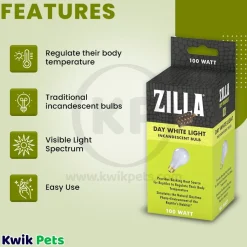 Zilla Day White Light Incandescent Bulb 100W