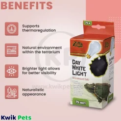 Zilla Day White Light Incandescent Bulb 75W