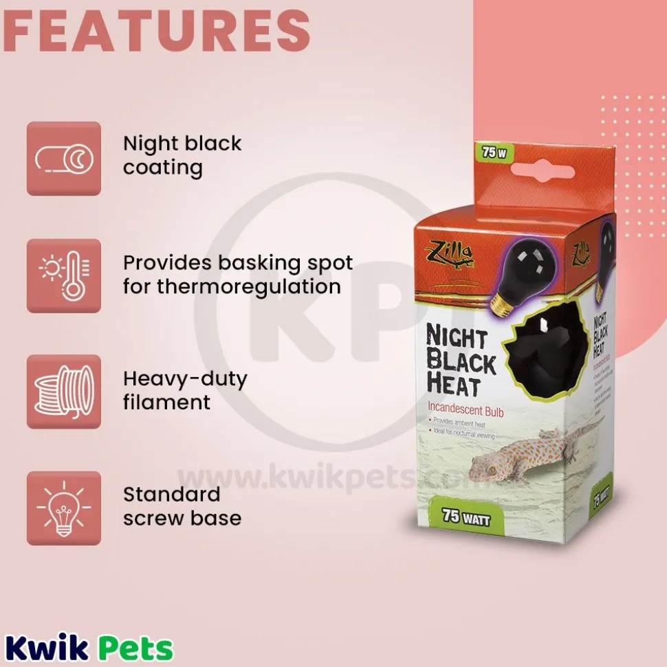 Zilla Night Black Heat Incandescent Bulb 75W