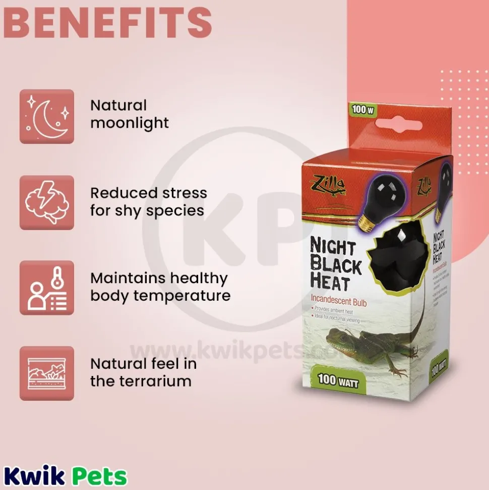 Zilla Night Black Heat Incandescent Bulb 100W