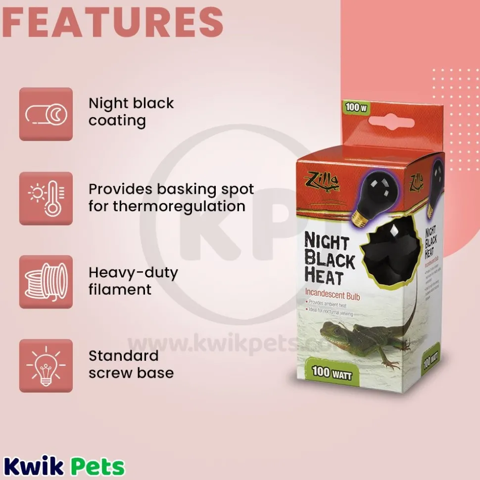 Zilla Night Black Heat Incandescent Bulb 100W