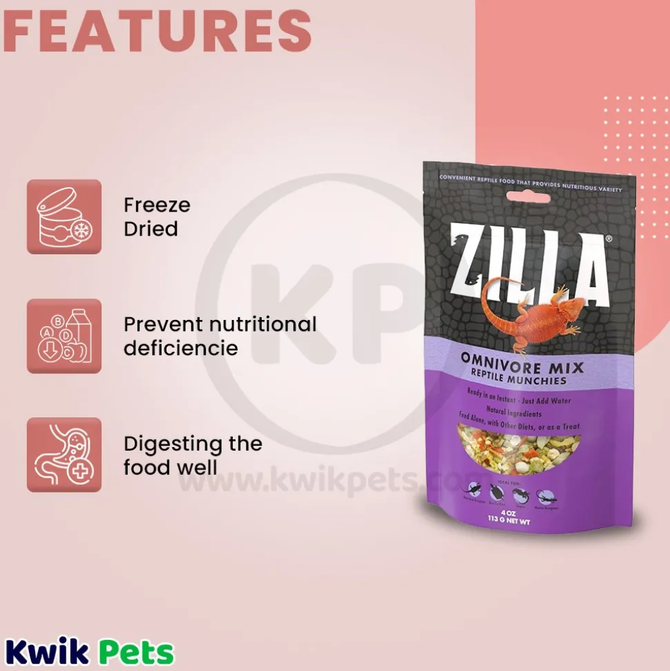 Zilla Omnivore Mix Reptile Munchies 4-oz