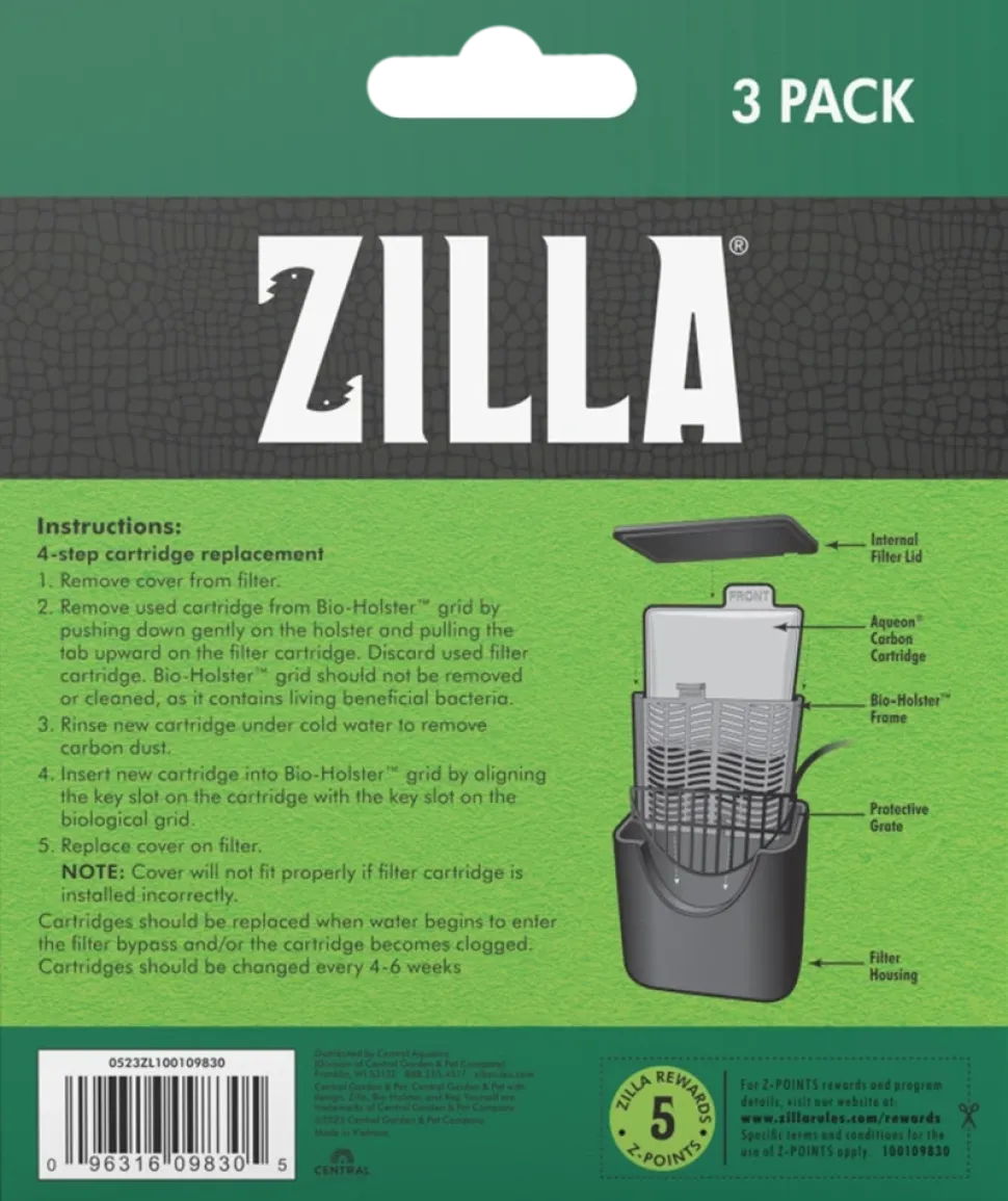 Zilla Replacement Filter Cartridges Medium 3 Count