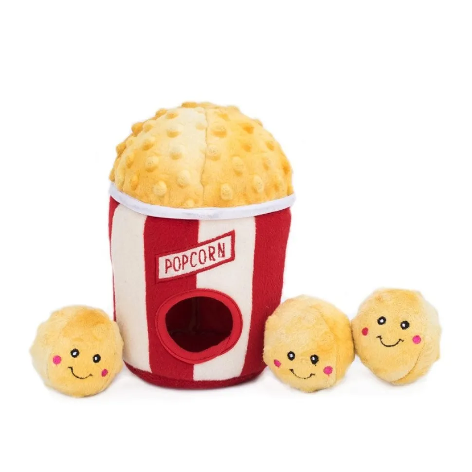 ZippyPaws Zippy Burrow Popcorn Bucket Plush Dog Toy Medium