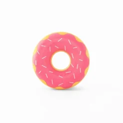 ZippyPaws ZippyTuff Donutz Squeaky Rubber Dog Toy Strawberry Small