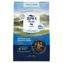 Ziwi Peak Steam & Dried Dog Food Grass-fed Lamb with Green Vegetables Recipe 3.3-lb