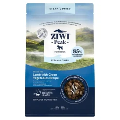 Ziwi Peak Steam & Dried Dog Food Grass-fed Lamb with Green Vegetables Recipe 1.8-lb