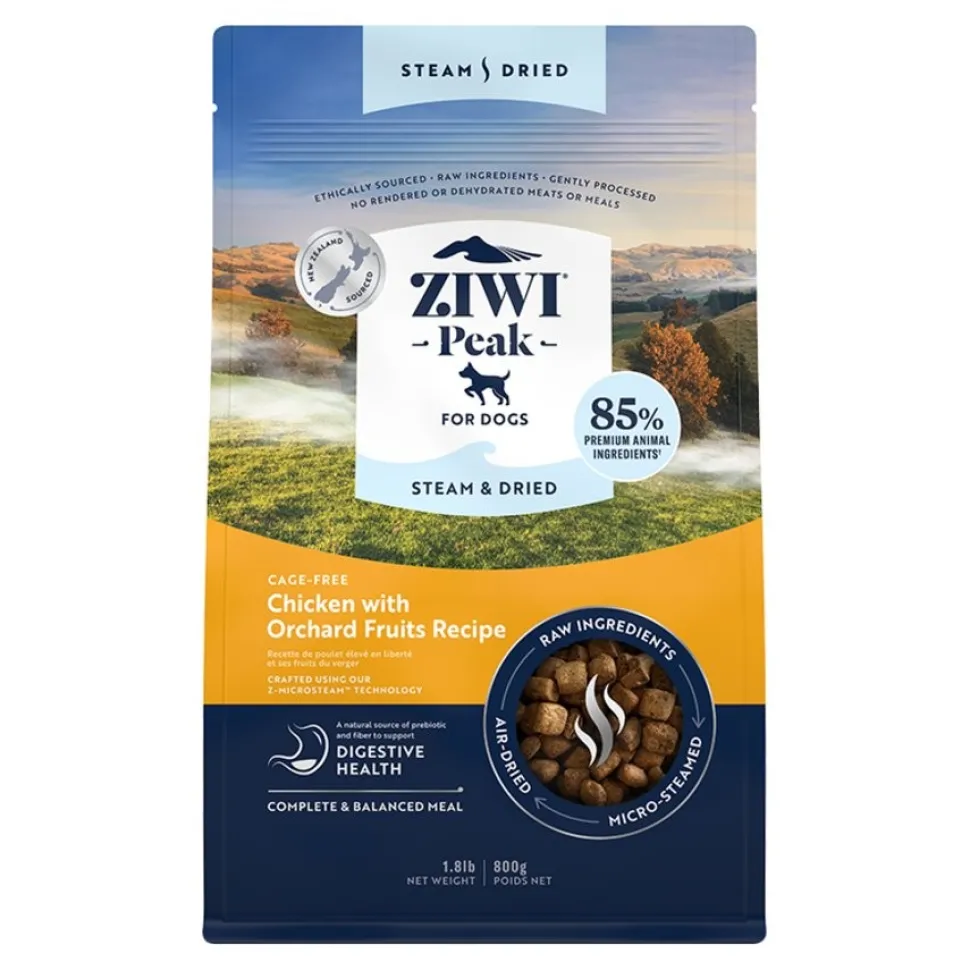 Ziwi Peak Steam & Dried Dog Food Cage-Free Chicken with Orchard Fruits Recipe 1.8-lb