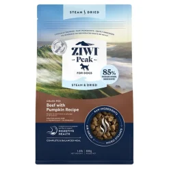 Ziwi Peak Steam & Dried Dog Food Grass-fed Beef with Pumpkin Recipe 1.8-lb