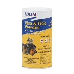 Zodiac Flea and Tick Powder for Dogs Cats Puppies & Kittens 6-oz