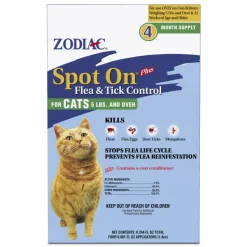 Zodiac Spot On Plus Flea & Tick Control for Cats Weighing 5-lb & Over 4 Count