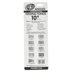 Zoo Med Angled Stainless Steel Feeding Tong Black/Silver 10-in