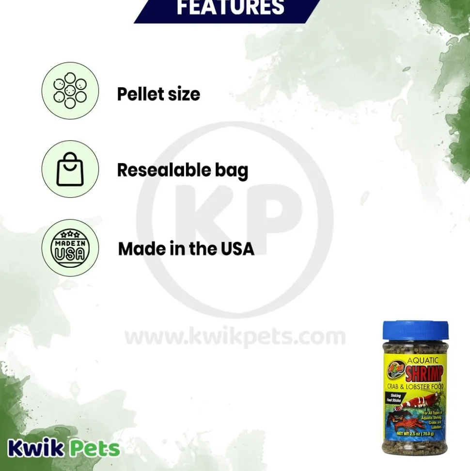 Zoo Med Aquatic Shrimp Crab & Lobster Dry Food 2.5-oz