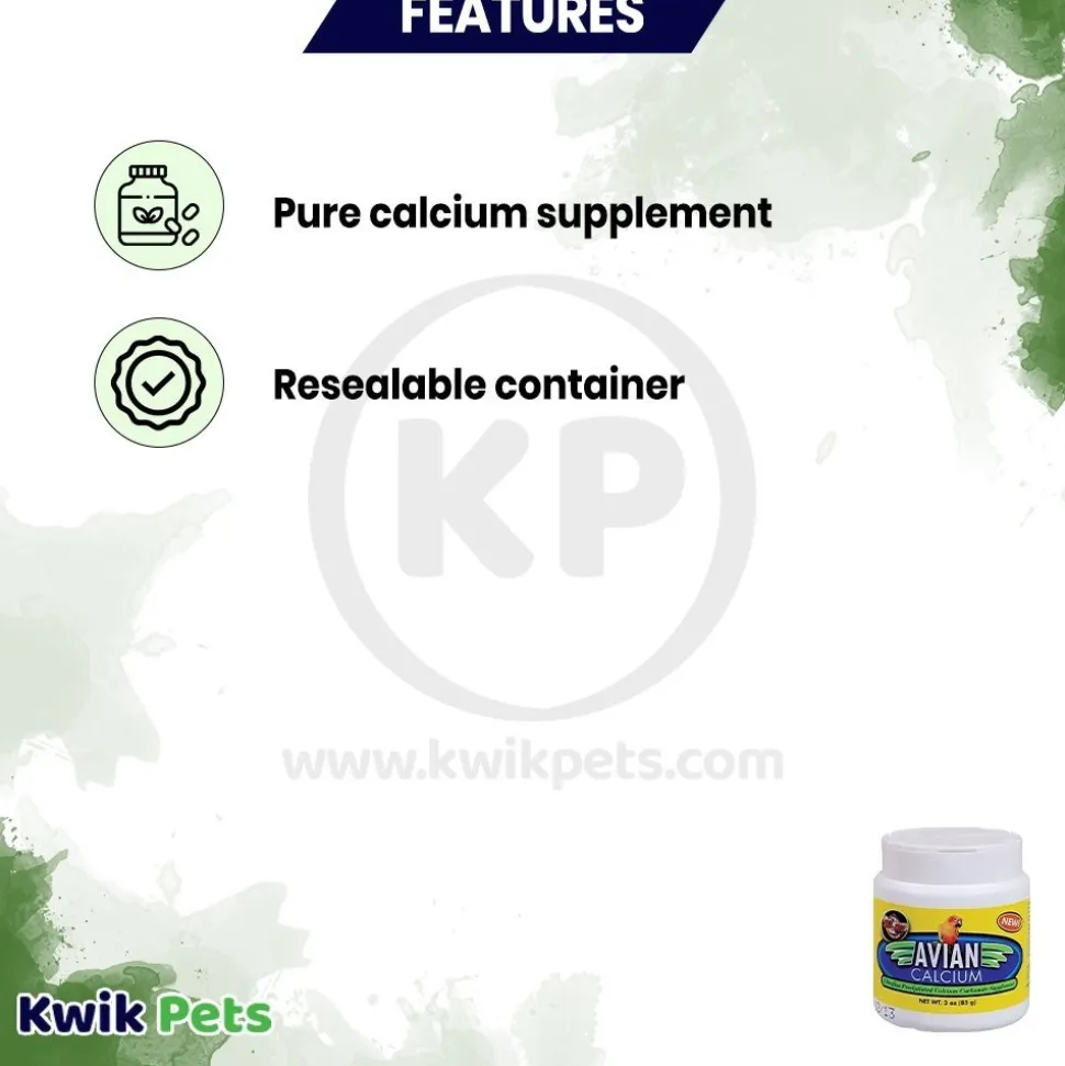 Zoo Med Avian Calcium Bird Supplement 3-oz