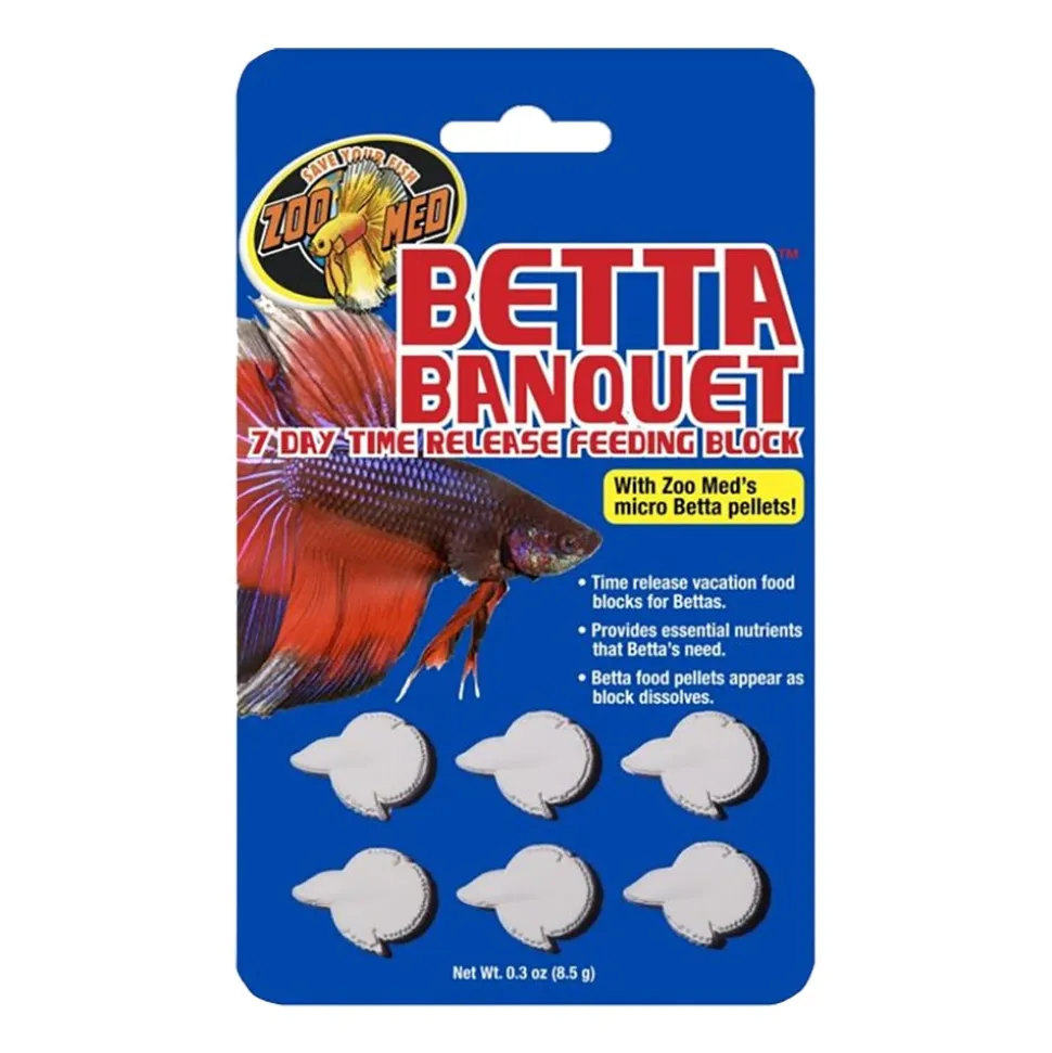 Zoo Med Betta Banquet 7 Day Release Fish Feeding Block 0.3-oz