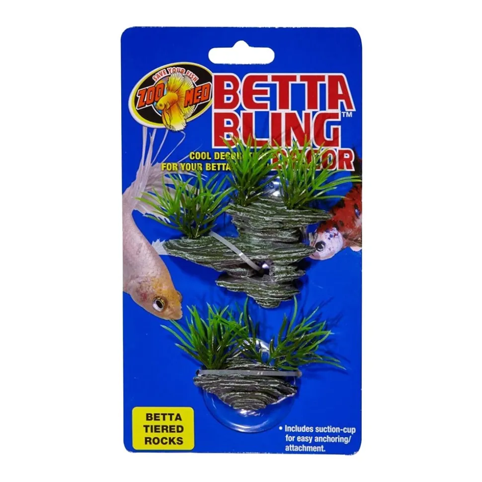 Zoo Med Betta Bling Tiered Rocks Green & Grey