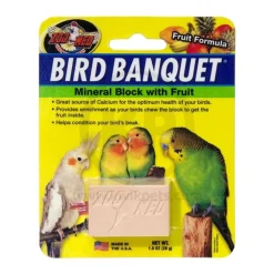 Zoo Med Bird Banquet Fruit Formula Mineral Block Pink Small 1-oz