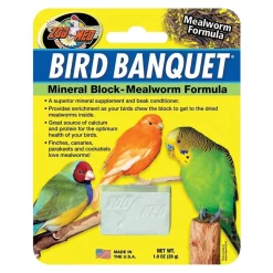 Zoo Med Bird Banquet Mealworm Formula Mineral Block Green Small 1-oz
