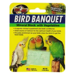 Zoo Med Bird Banquet Vegetable Formula Mineral Block Green Small 1-oz