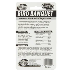 Zoo Med Bird Banquet Vegetable Formula Mineral Block Green Large 5-oz