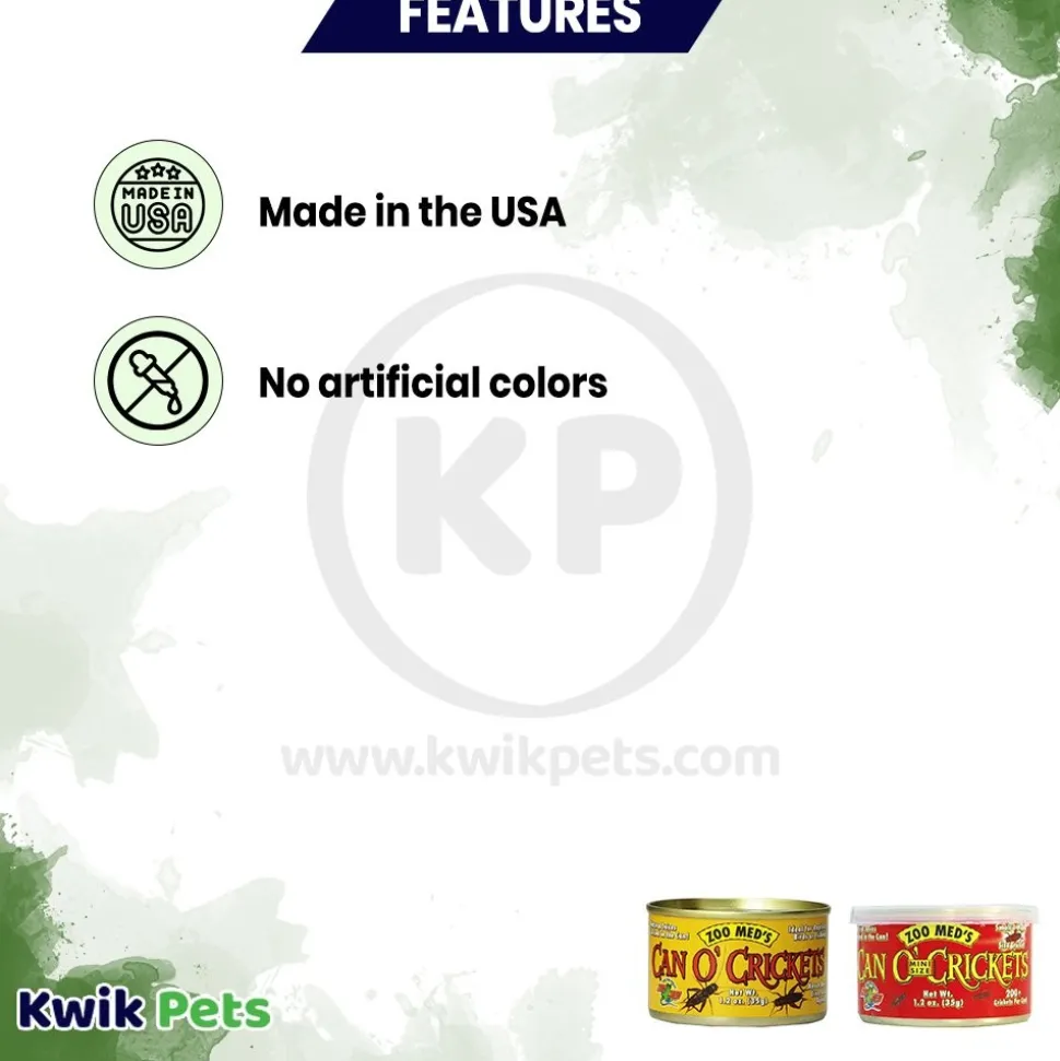 Zoo Med Can O' Adult Crickets Reptile Wet Food 1.2-oz