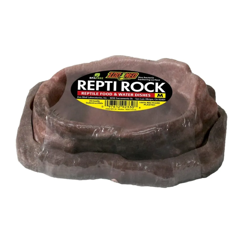 Zoo Med Combo Repti Rock Food & Water Dish Brown Medium