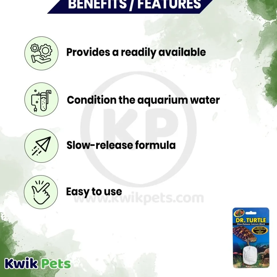 Zoo Med Dr. Turtle Slow Release Calcium Block 0.5-oz