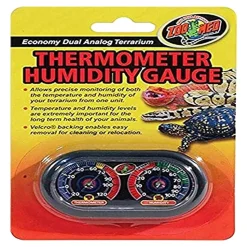 Zoo Med Dual Analog Terrarium Thermometer & Humidity Gauge Black