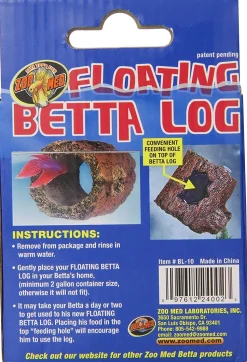 Zoo Med Floating Betta Log Aquarium Ornament Brown