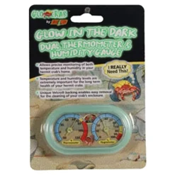 Zoo Med Hermit Crab Dual Thermometer Humidity Gauge Glow in The Dark