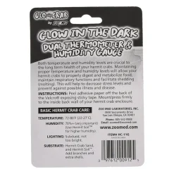 Zoo Med Hermit Crab Dual Thermometer Humidity Gauge Glow in The Dark