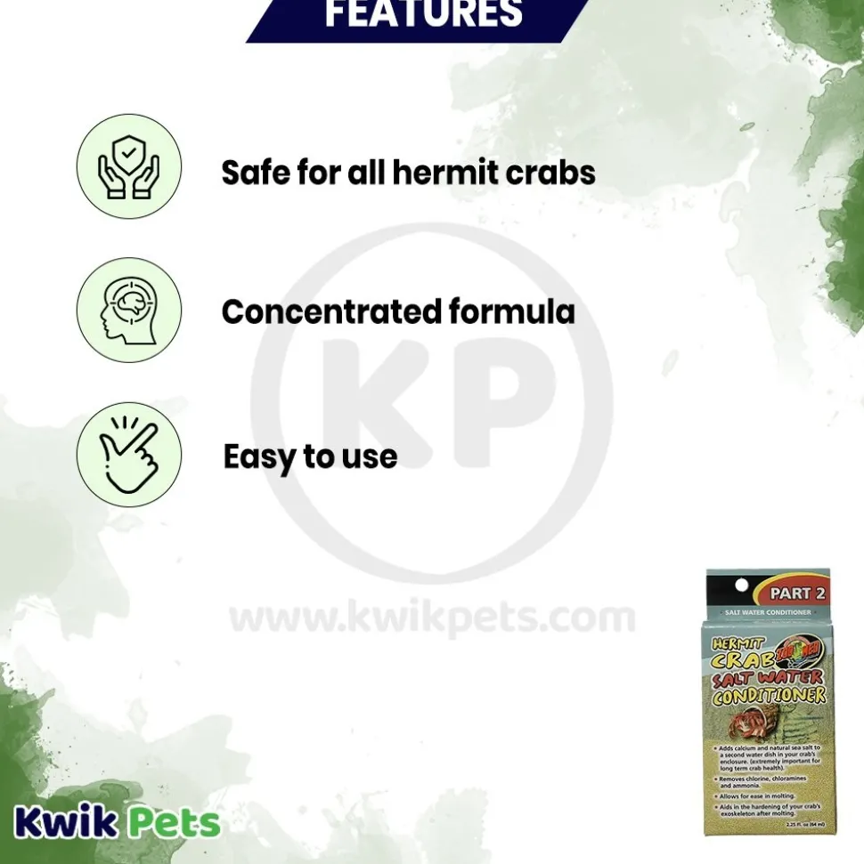 Zoo Med Hermit Crab Salt Water Conditioner 2.25-oz