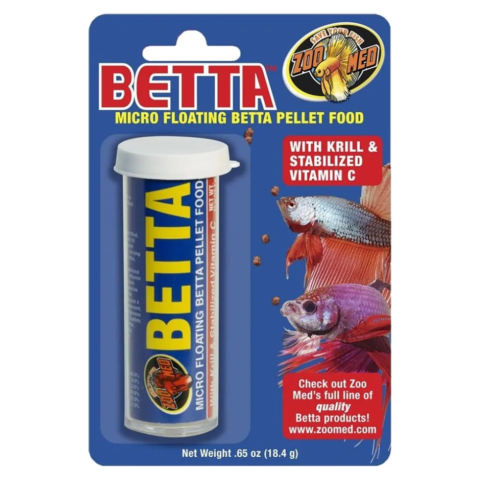 Zoo Med Micro Floating Betta Pellet Canister Fish Food 0.65-oz