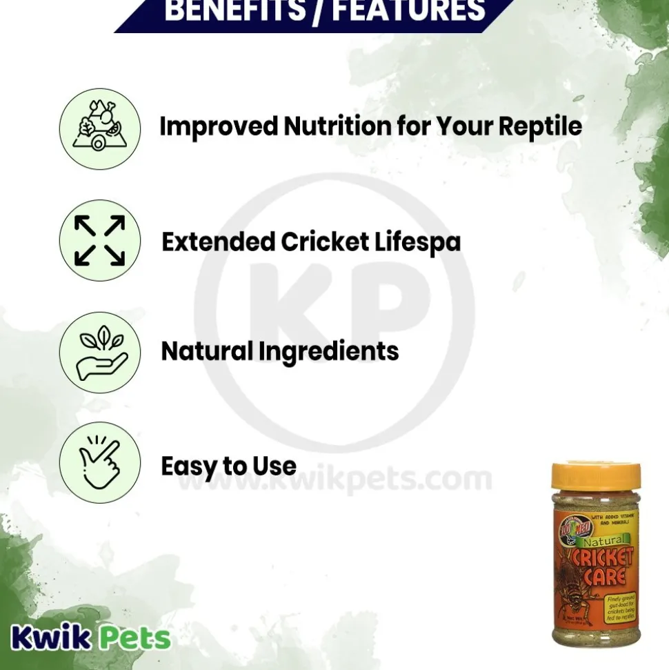 Zoo Med Natural Cricket Care Insect Gut-Loading Dry Food 1.75-oz
