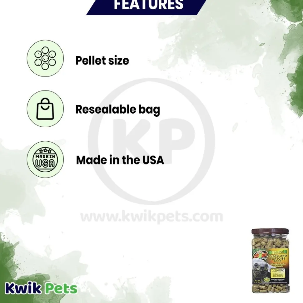 Zoo Med Natural Grassland Tortoise Dry Food 35-oz