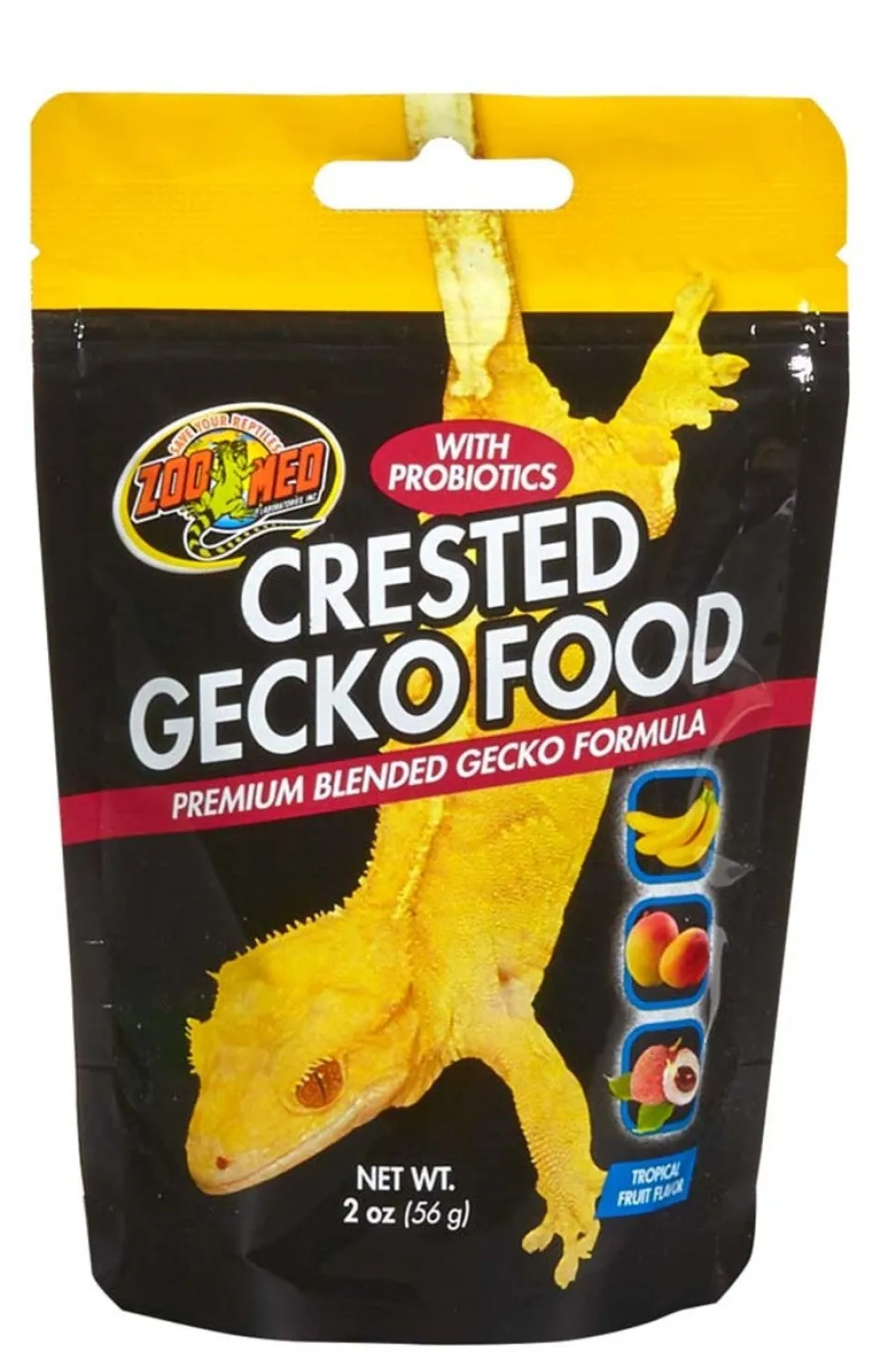 Zoo Med Premium Blended Tropical Fruit Flavor Crested Gecko Dry Food 2-oz