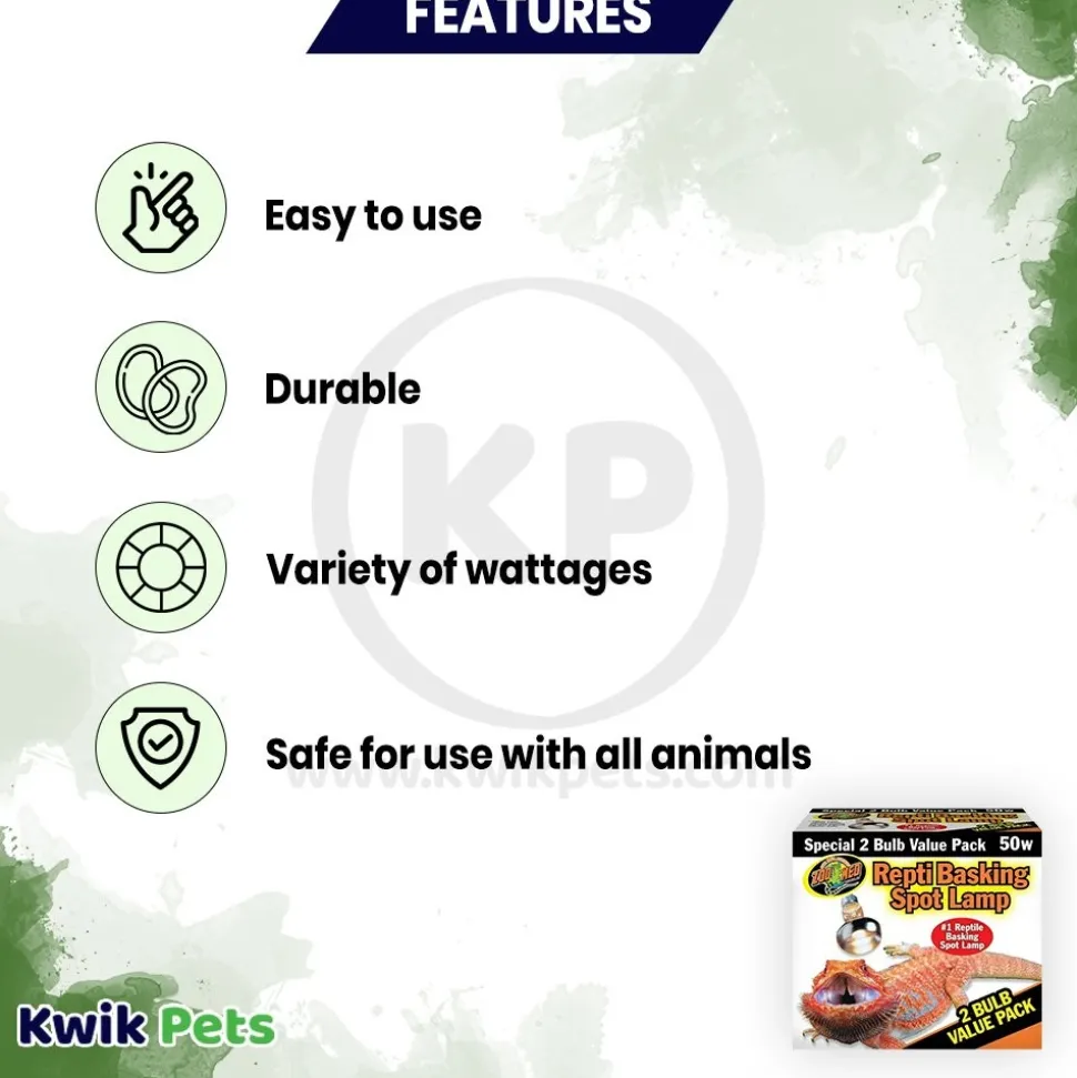 Zoo Med Repti Basking Spot Lamp 50W 2 Count