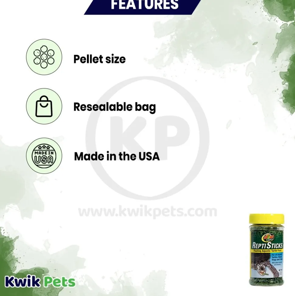 Zoo Med Reptisticks Floating Aquatic Turtle Dry Food 1-oz