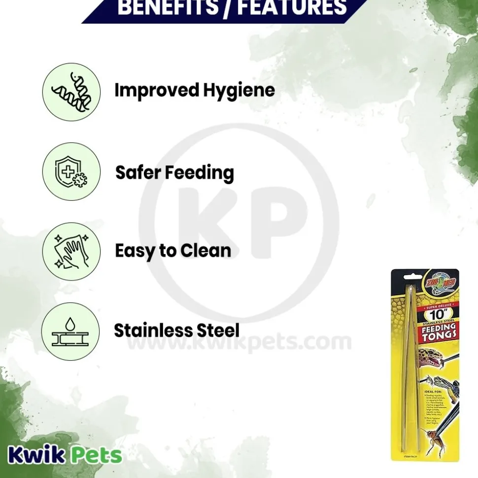 Zoo Med Super Deluxe Stainless Steel Feeding Tong 10-in