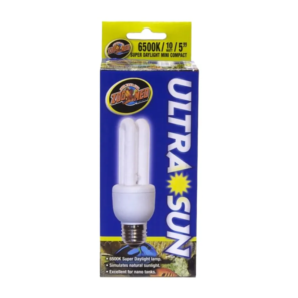 Zoo Med Ultra Sun Super Daylight Mini Compact Fluorescent Lamp White 5-in