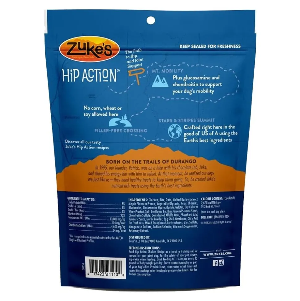 Zuke's Hip Action Soft & Chewy Dog Treats Chicken Recipe 6-oz