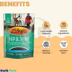 Zuke’s Hip & Joint Soft & Chewy Dog Treats Beef Recipe 1-lb